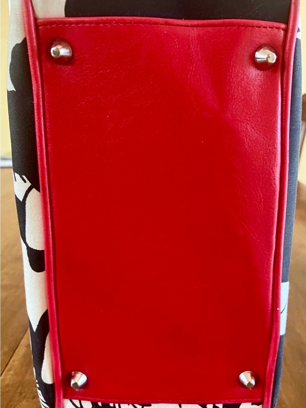 Isabella Fiore Black, White & Red Illustrated Canvas Tote with Beaded Detail - Picture 5 of 7